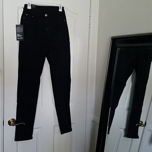 High rise black skinny jeans